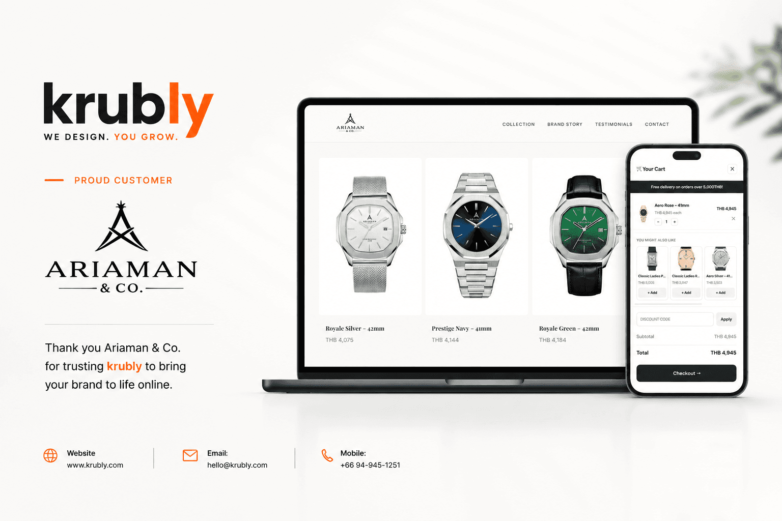 From Idea to Online Store in a Week: How Ariaman & Co. Launched a Luxury Watch Brand on Krubly — Krubly